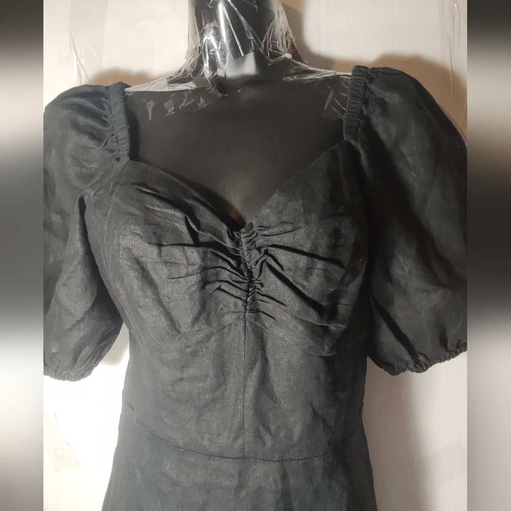 The Drop Elegant Black Puff Sleeve Dress - Picture 7 of 12